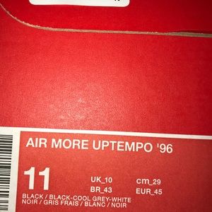 Nike Shoes - nike air more uptempo size 11 Nike Shoes - nike air more uptempo size 11